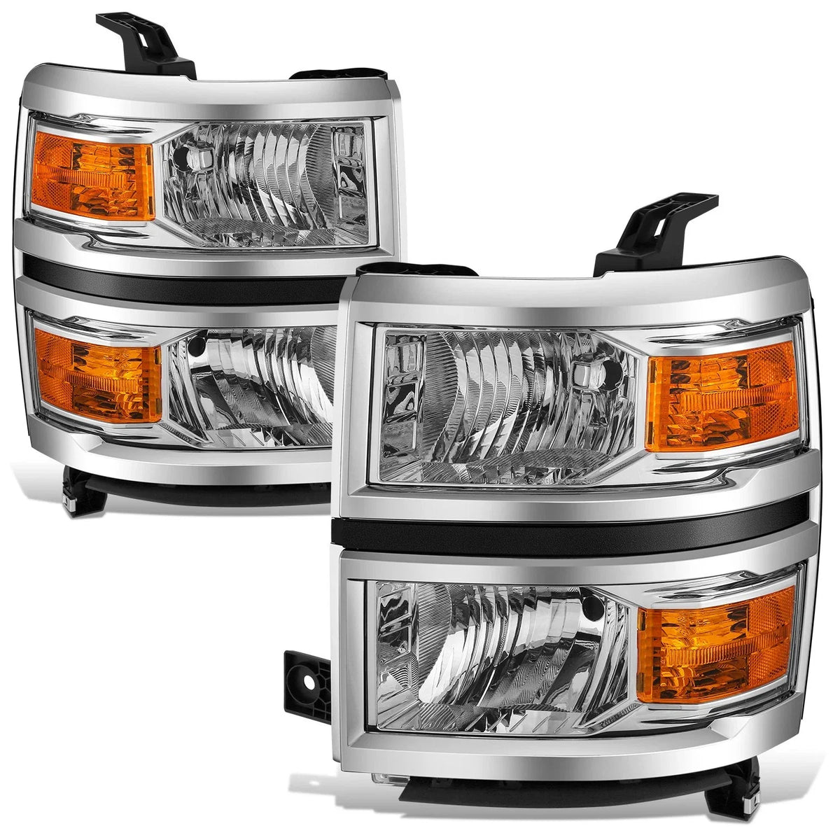 Chrome Headlight, Amber Corner Signal Lamp, LED Fog Light Set for Silverado (2014–2015)