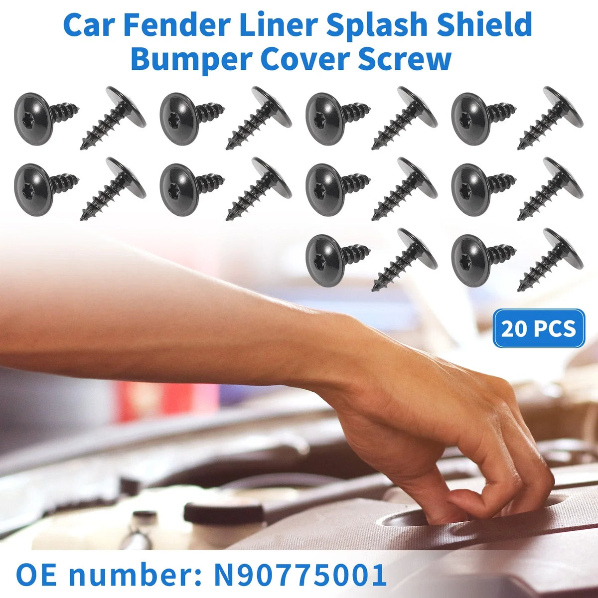 20 Pcs Fender Liner Splash Shield Bumper Cover Screw for Audi A3 (2006–2013)