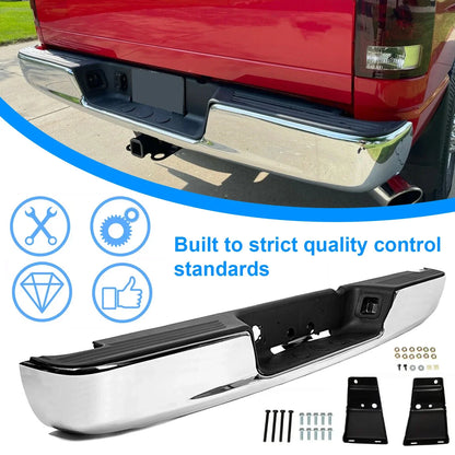 Chrome Rear Step Bumper Assembly for Dodge Ram 1500 2500 3500 (2002–2009)
