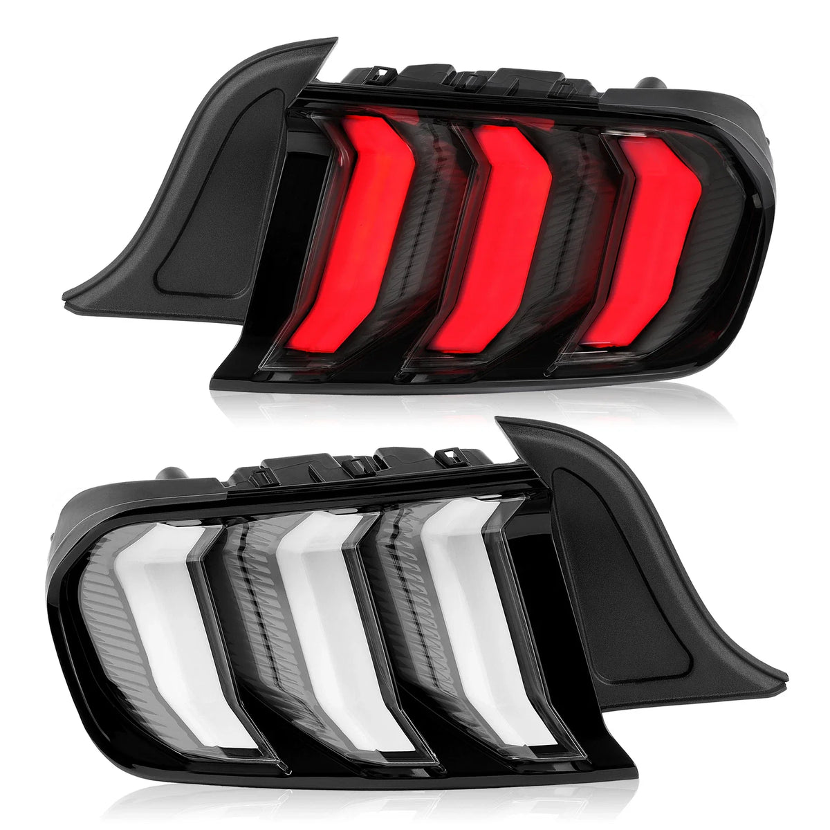 Sequential Tube Tail Lights LED Clear for Ford Mustang 2015-2023