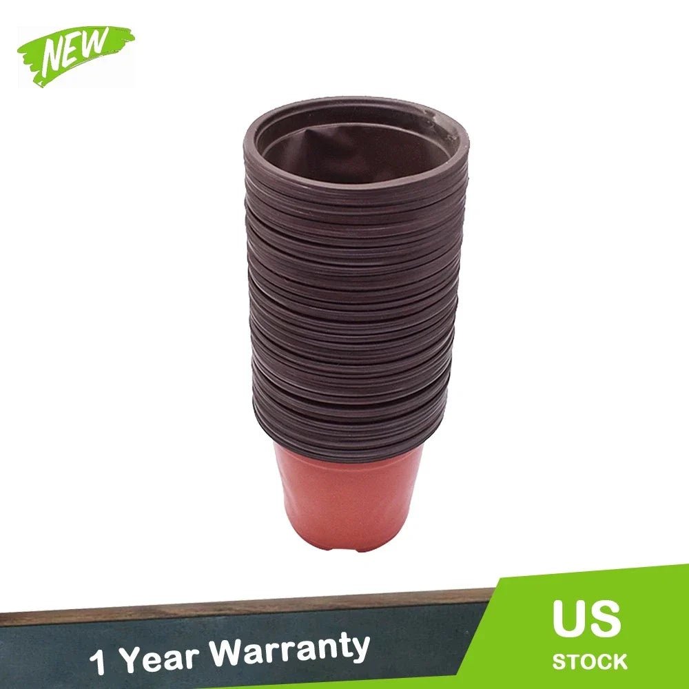Set of 100 Plastic Plant Pots for Nursery Gardening