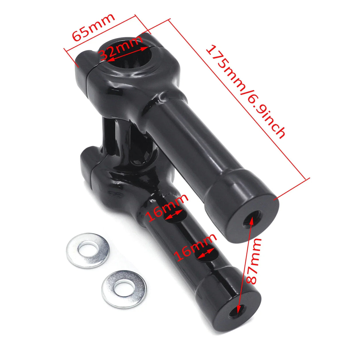 CNC Black 6" Riser Handlebar Top Clamp for Harley