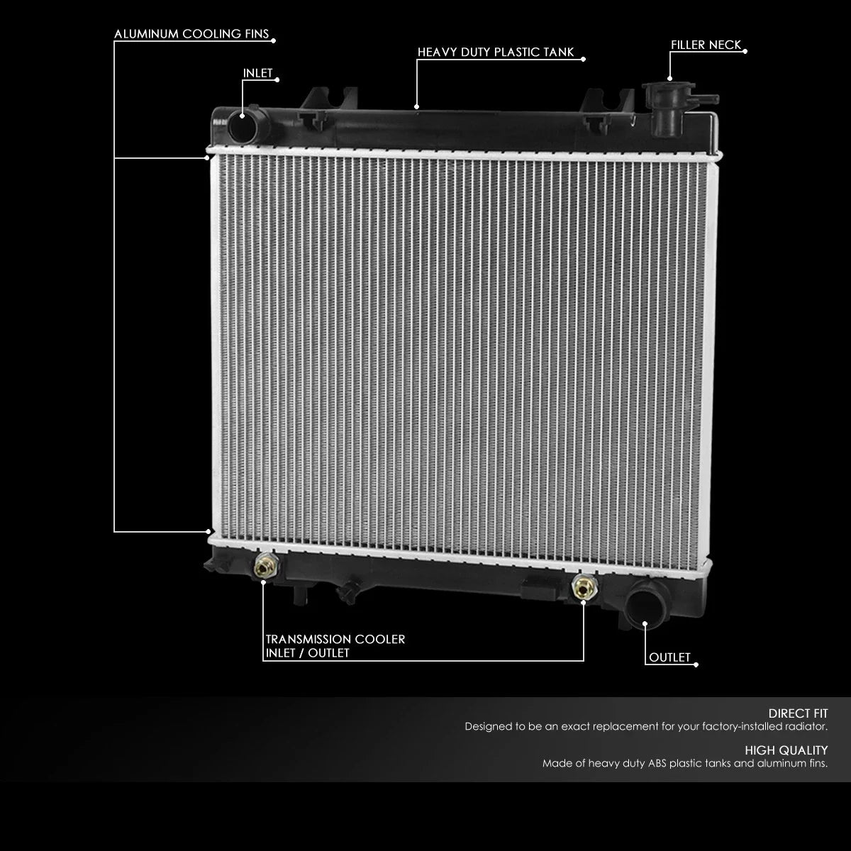 Aluminum Core Radiator DPI 2847 for Dodge Ram Dakota Mitsubishi Raider (2005–2011)