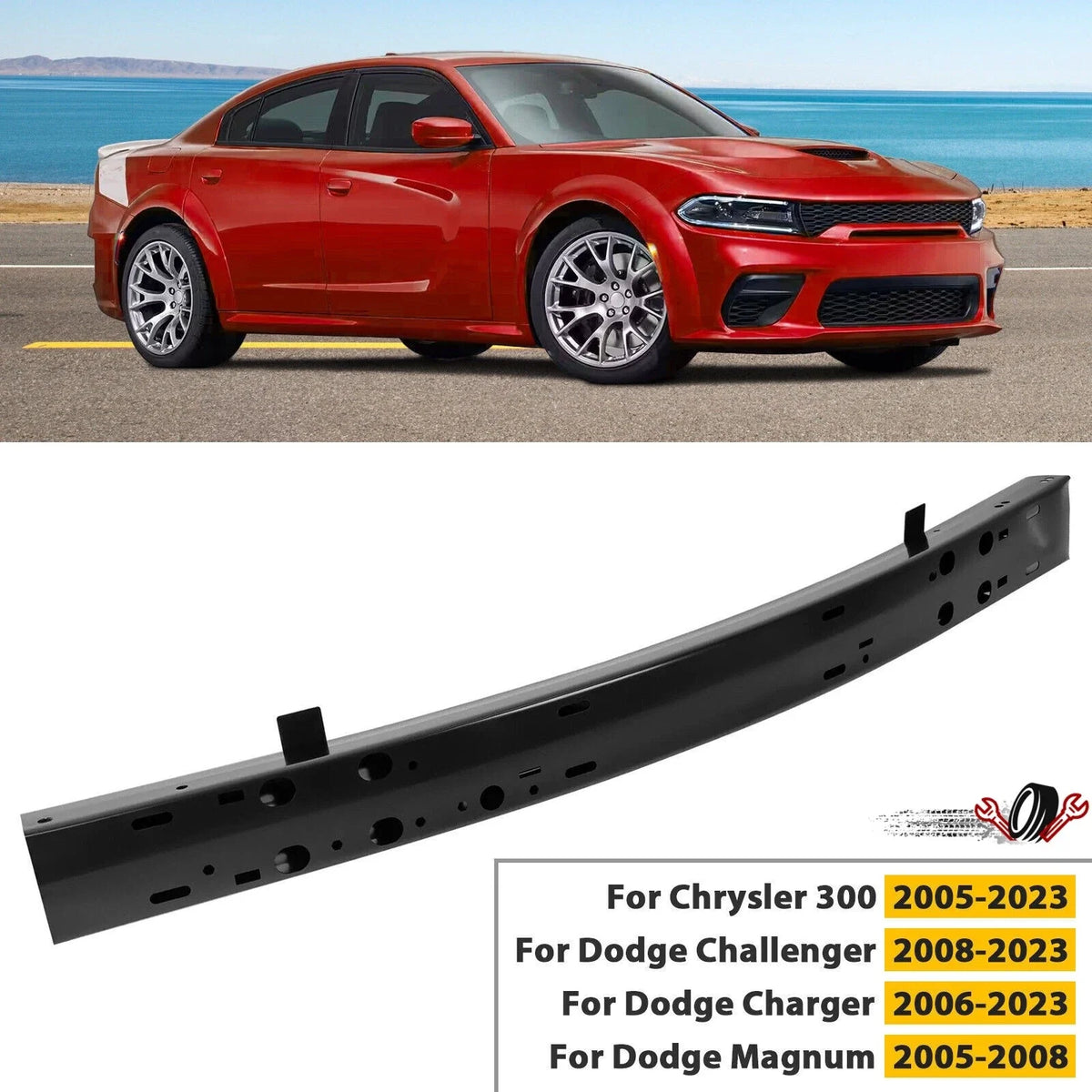 Front Bumper Reinforcement Bar for Dodge Charger Challenger (2011–2023)