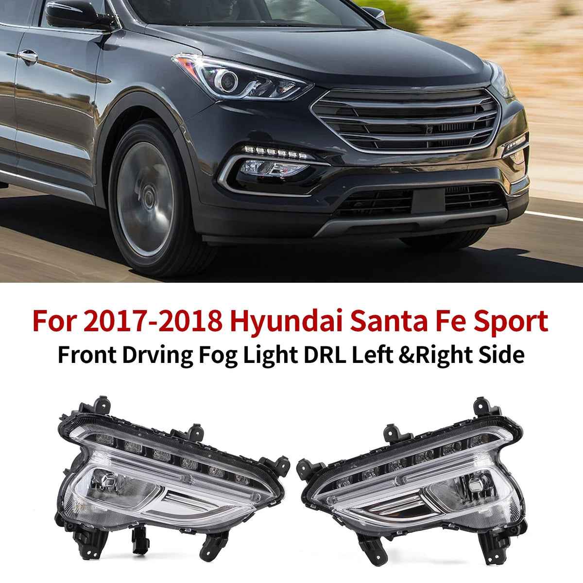 LED Fog Lights for Hyundai Santa Fe Sport (2017–2018)