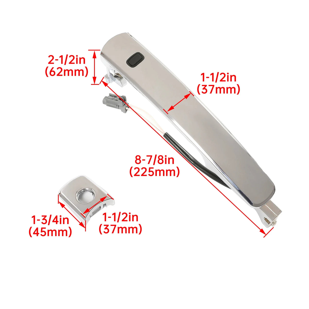 Chrome Door Handle for Nissan Murano (2003–2007) - Front Driver, Smart Entry