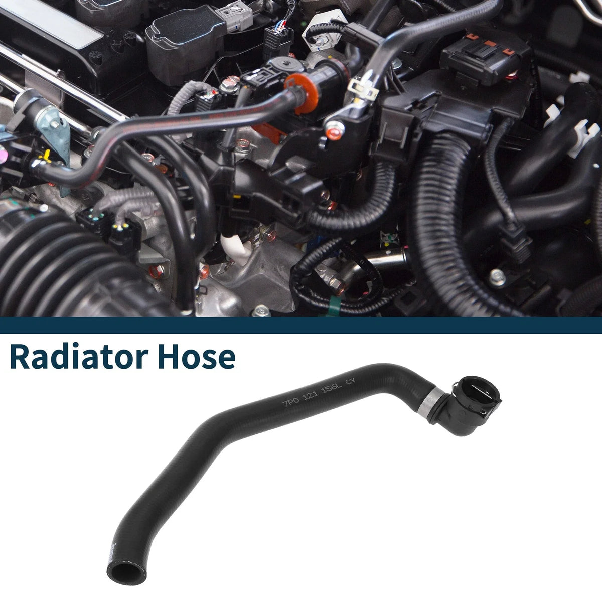 Radiator Hose Coolant Pipe for Volkswagen Touareg 3.0L (2011–2018) Black Plastic