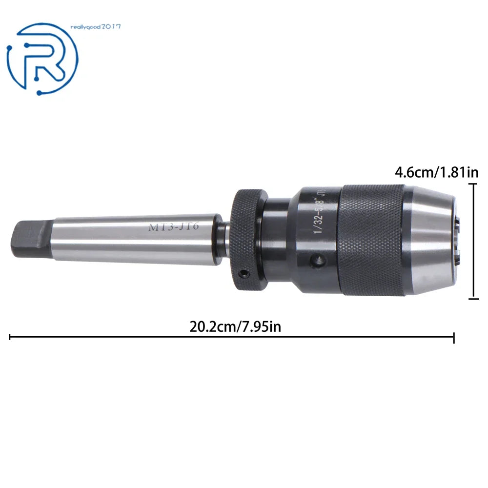 Keyless Drill Chuck 1/32"-5/8" with MT3 Shank, Accuracy 0.005"