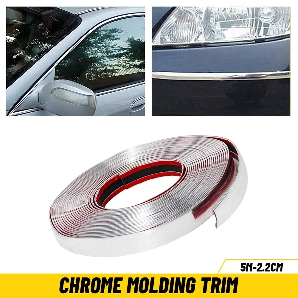 Automotive Trunk Body Side Bumper Strip Chrome Molding Trim 2.2cm