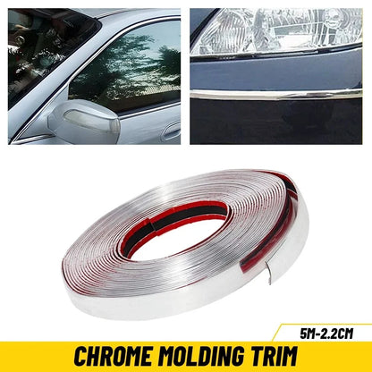 Automotive Trunk Body Side Bumper Strip Chrome Molding Trim 2.2cm