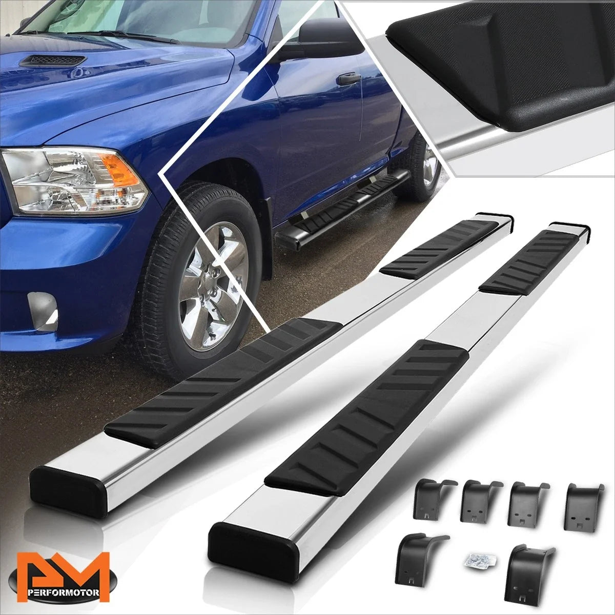 Pad Side Step 5" Nerf Bar Running Boards for RAM 1500 2009-2024