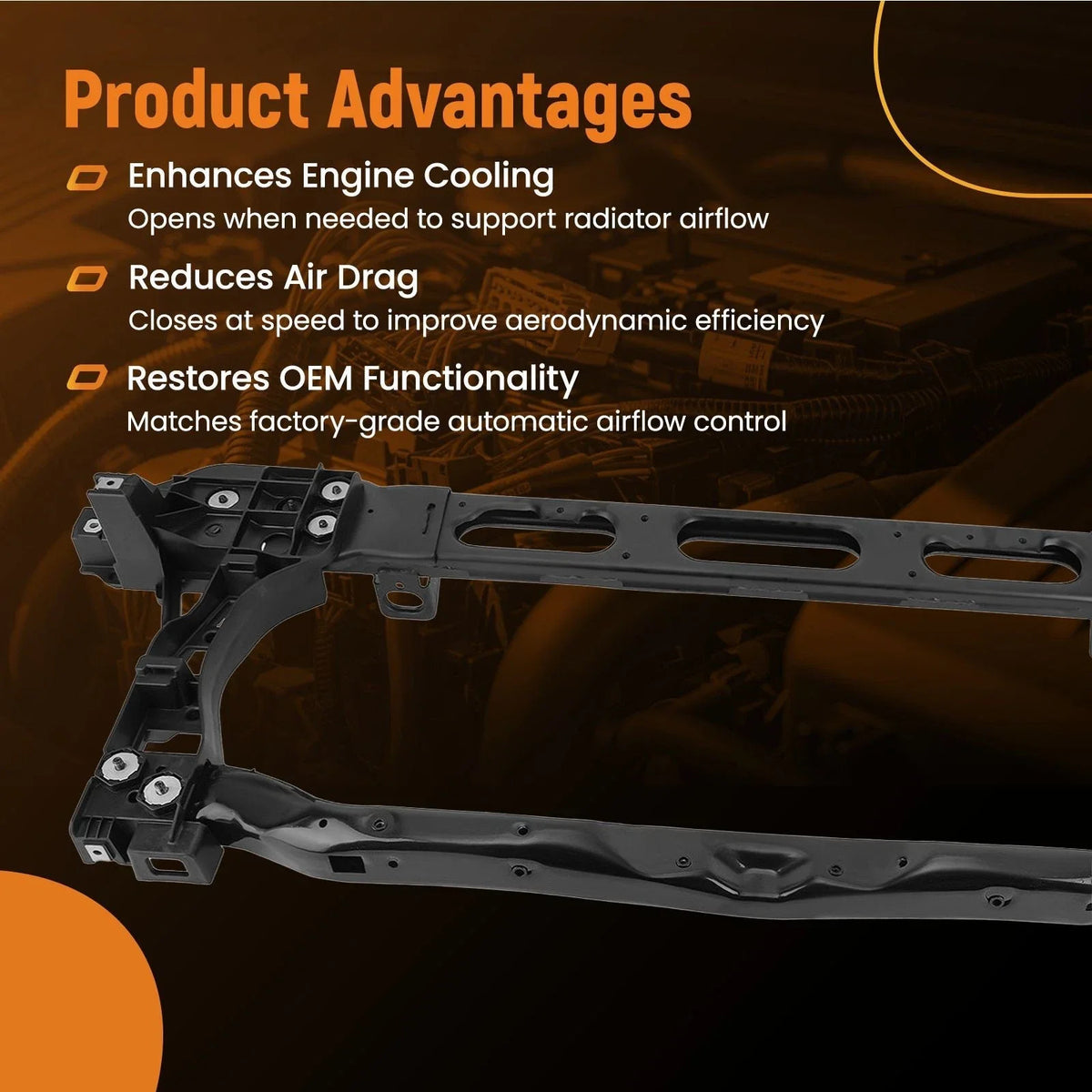 Front Radiator Support 68403786AB for Dodge Ram 1500 (2019–2022)