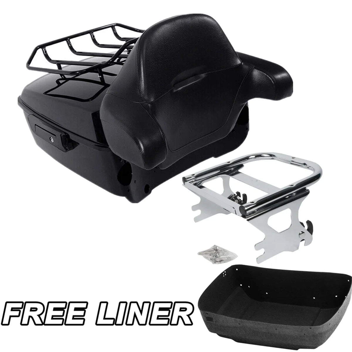 Trunk Backrest Pad Mount Rack for Harley Touring (1997-2008)