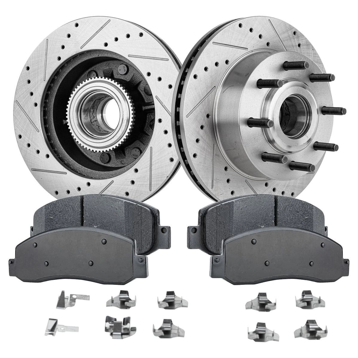 Disc Brake & Pad Kit for Ford F-250 Super Duty (2010–2012) Cross-drilled