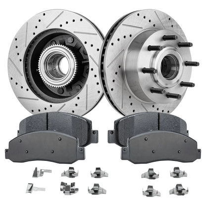 Disc Brake & Pad Kit for Ford F-250 Super Duty (2010–2012) Cross-drilled