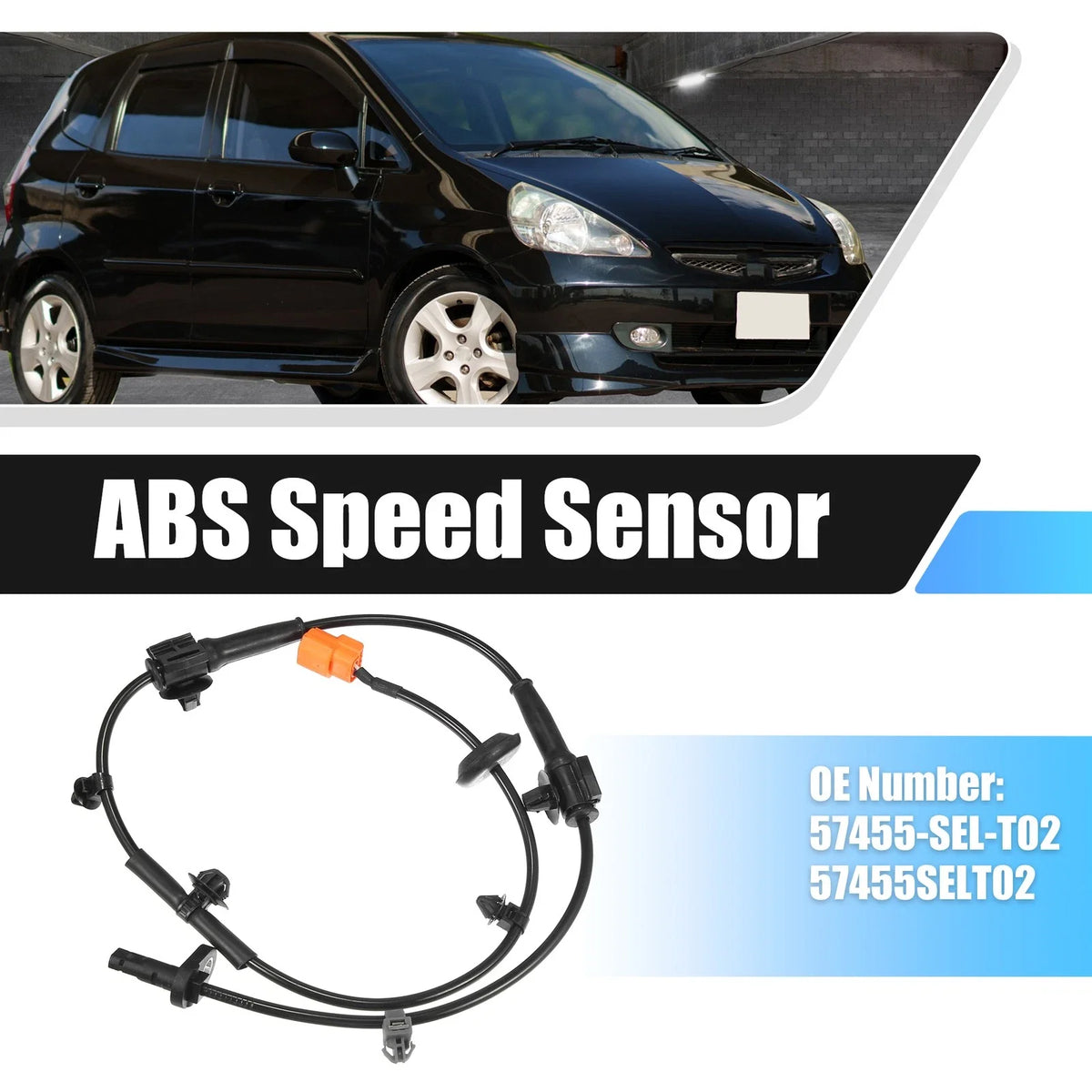 Front Left ABS Wheel Speed Sensor No. 57455-SEL-T02 for Honda Jazz (2002–2008)