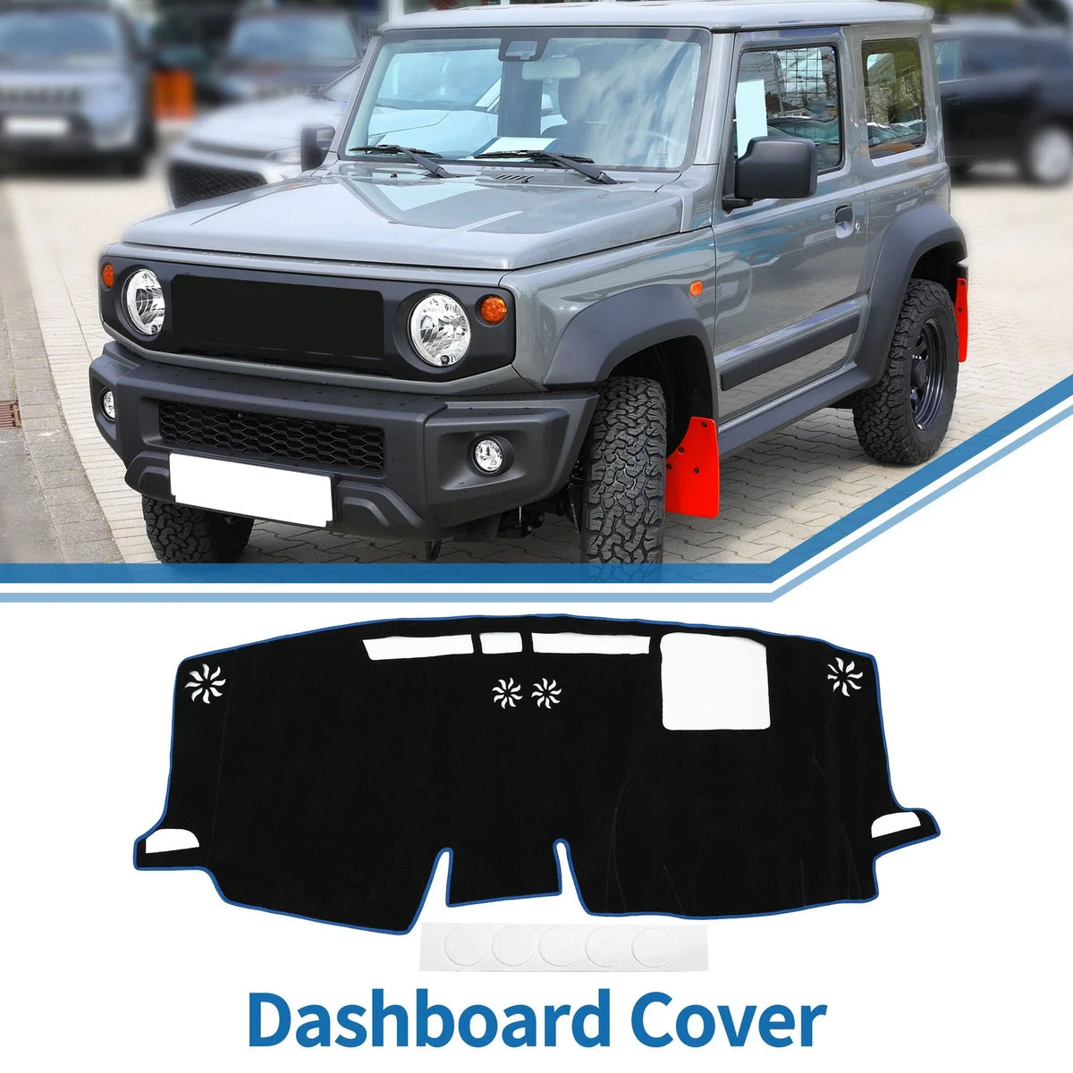 Dashboard Cover Mat for Toyota Sienna (2011–2023) - Sun Protector Pad Black Blue
