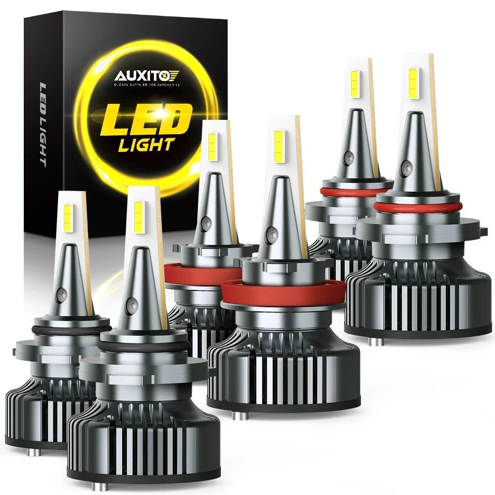 AUXITO 9005 9006 H11 Headlight Fog Bulb Kit for (6500K White)