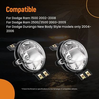 Fog Light for 2004-2006 Dodge Durango & 2002-2008 Ram 1500 Halogen