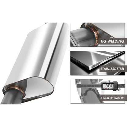 Muffler Tip Catback Exhaust System 3" OD for GMC Yukon / Chevy Tahoe 1996-1999