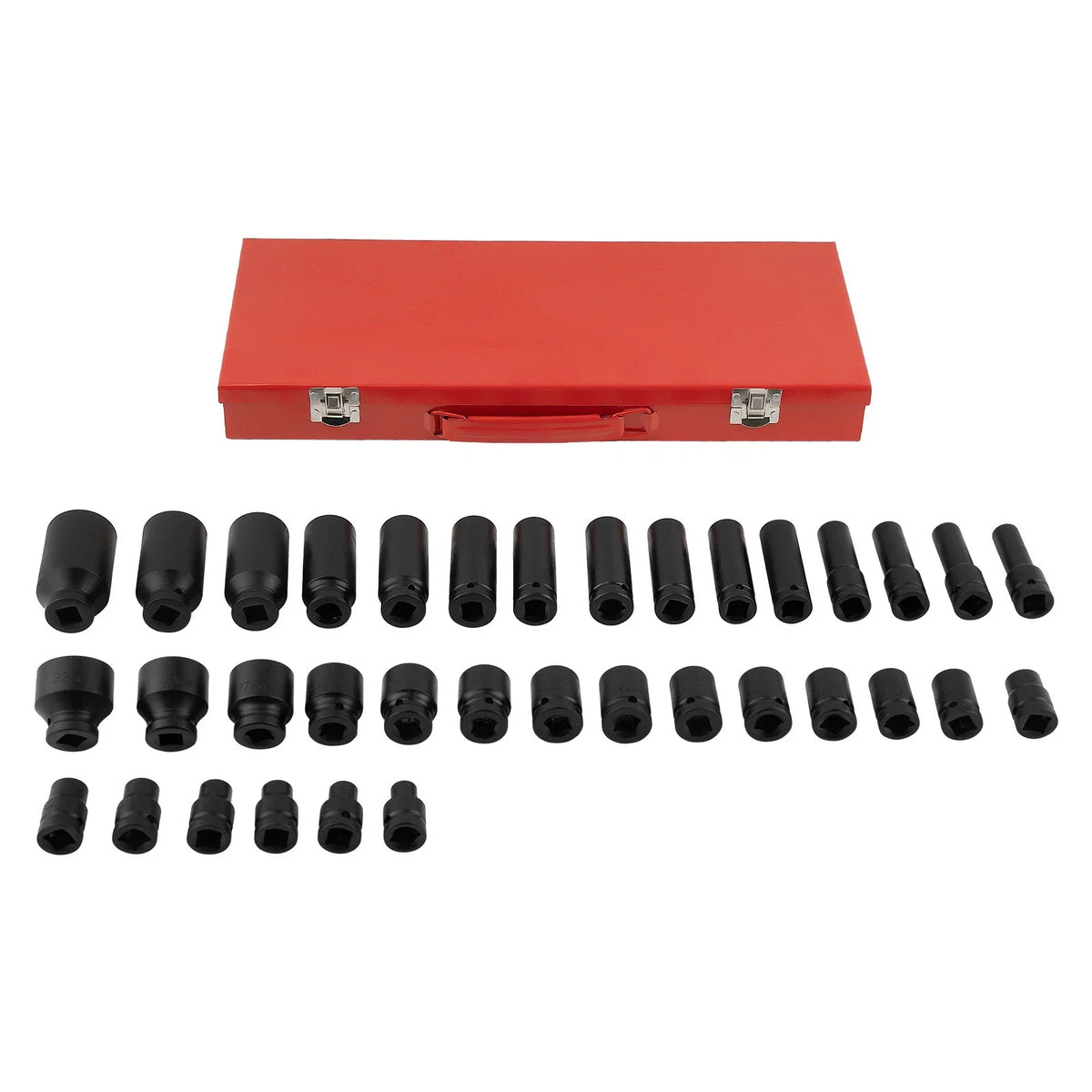35PCS Deep Impact Socket Set for Garage Tool Kit (Metric 8mm–32mm)