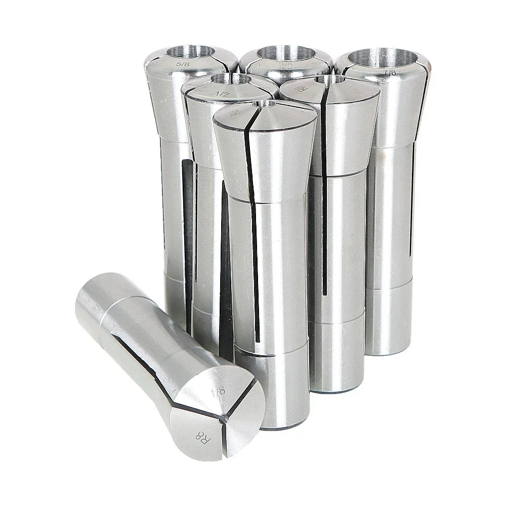 7-Piece Fractional R8 Collet Set (1/8" to 7/8") for Bridgeport
