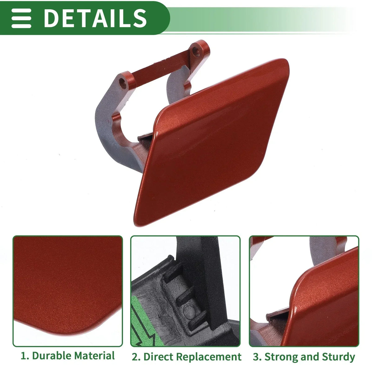 Bumper Headlight Washer Nozzle Cover (Red) for Mercedes-Benz Front Left