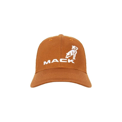 Mack Trucks Trucker Cap Adjustable Hat Brown Duck Canvas Embroidered Logo