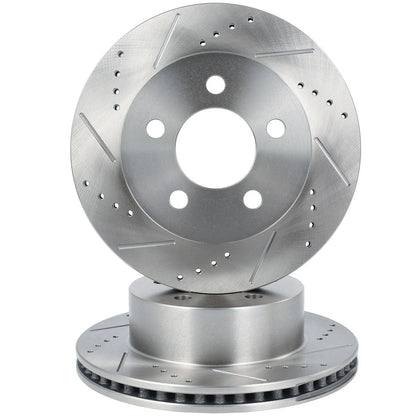 Drilled and Slotted Front Brake Rotors for Wrangler (2000-2006)