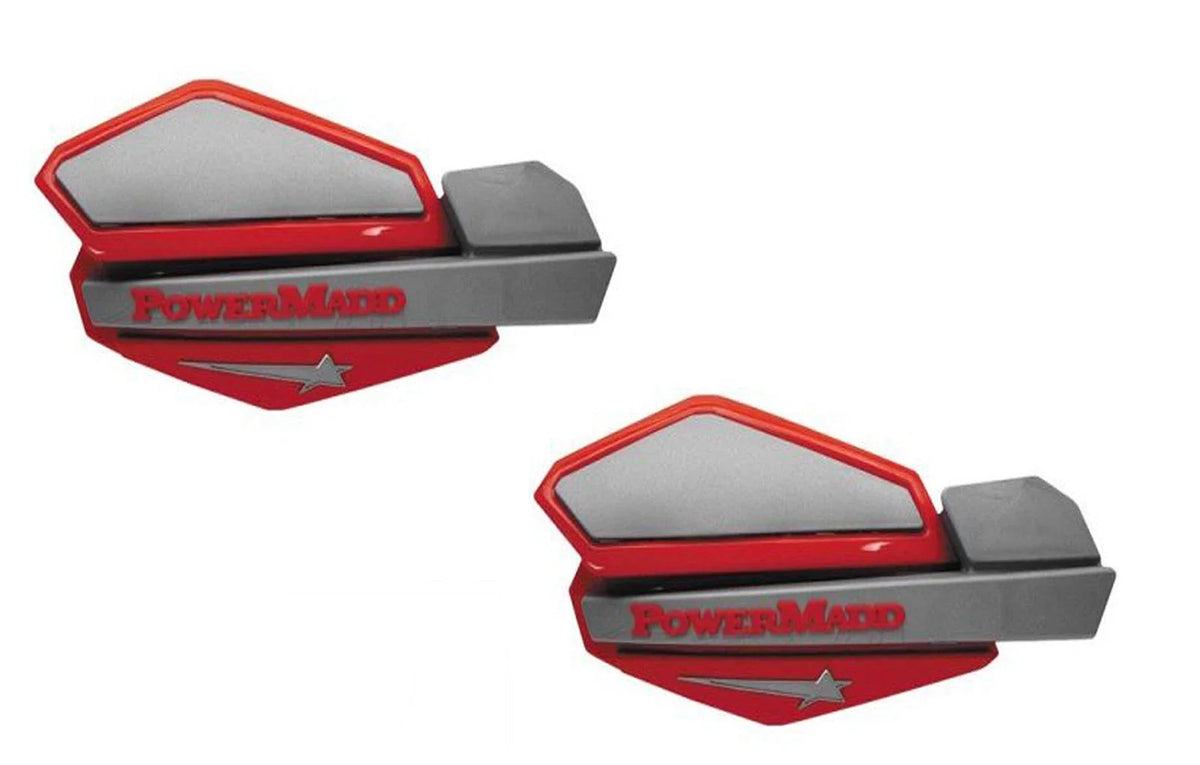Powermadd Star Series Handguards for ATV (Red Silver) (34232)