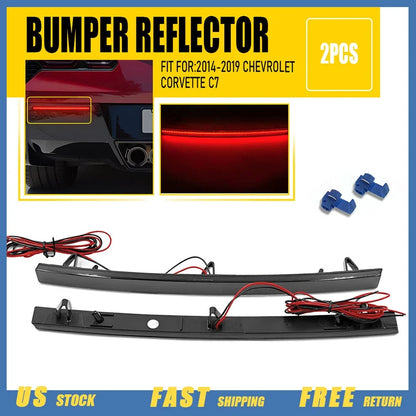 LED Rear Bumper Tail Brake Light Reflector for 2014-2019 Chevy Corvette C7