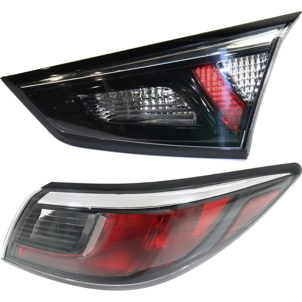 Tail Lights for Toyota Yaris 2016-2020 iA RH Inner Outer Clear Red Smoked LED