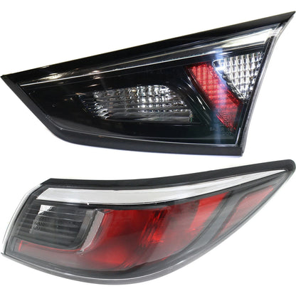 Tail Lights for Toyota Yaris 2016-2020 iA RH Inner Outer Clear Red Smoked LED