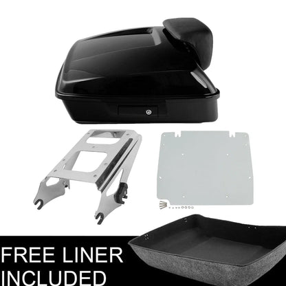 Mount Rack Plate Trunk Backrest Pad for Harley Electra Glide (2009-2013)