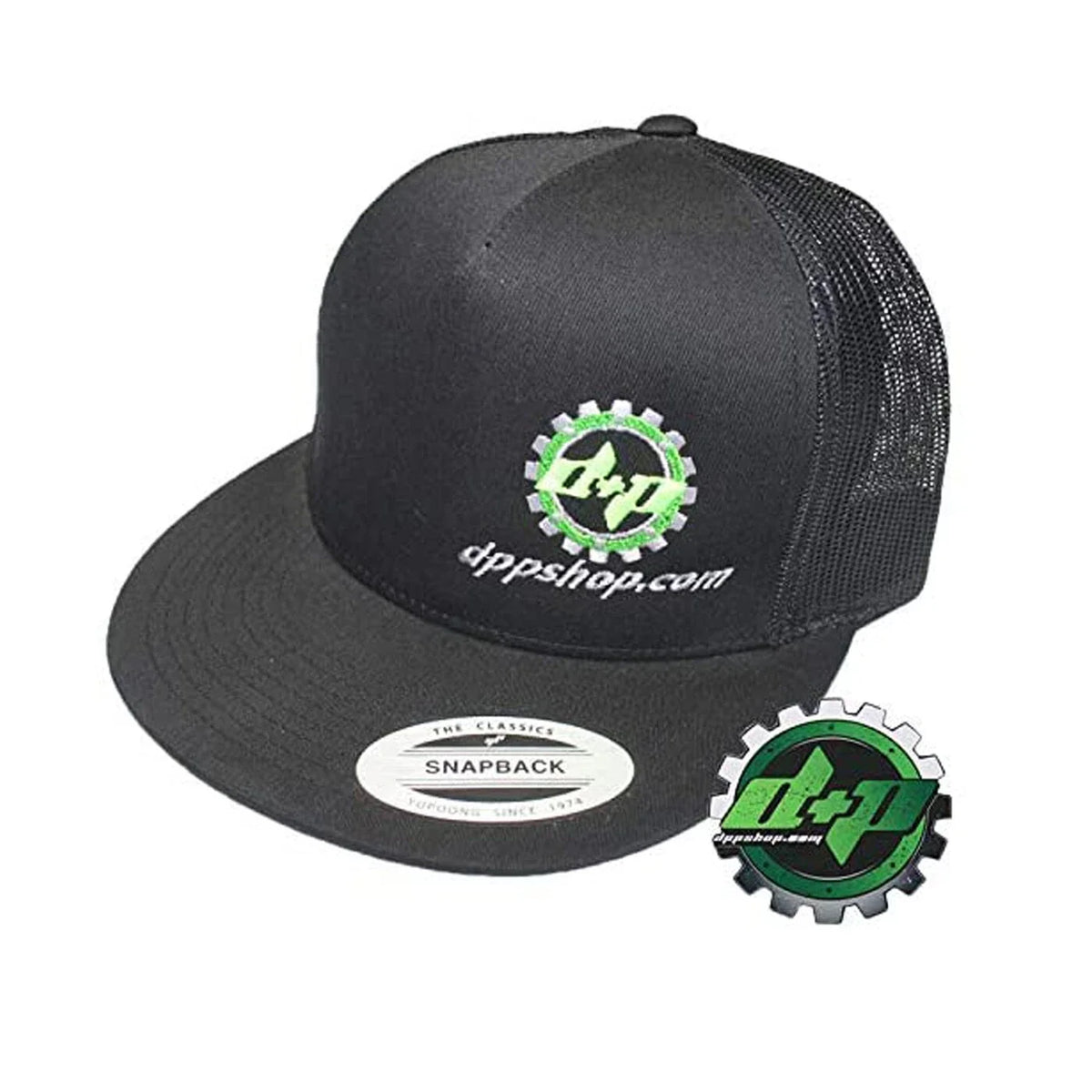 DPP Shop Side Set DP Logo Black Mesh Snapback Cap for