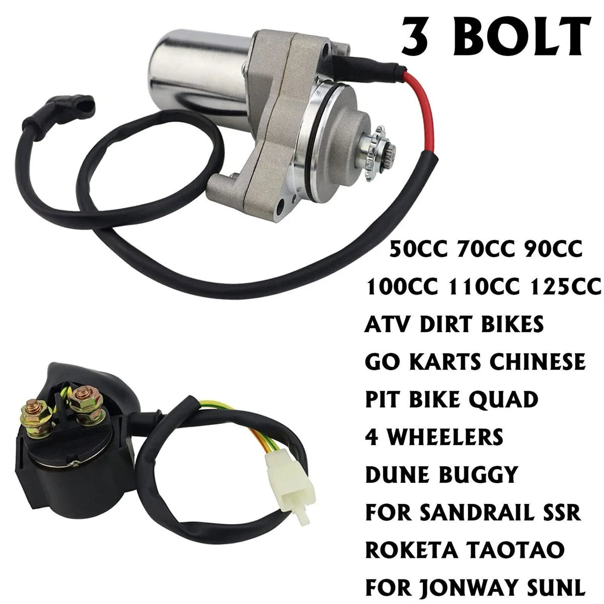 3 Bolt Relay and Starter for Jonway ATV (50cc-125cc)