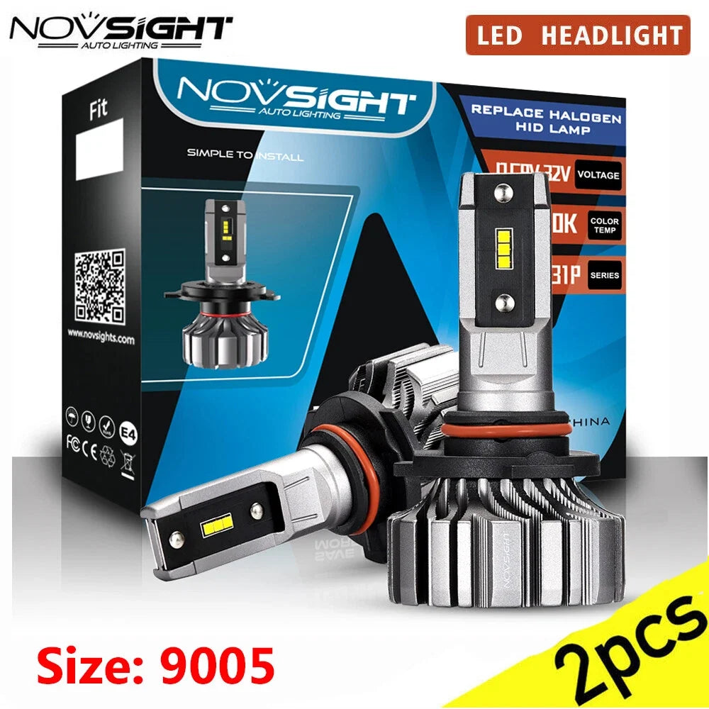 2X 9005 HB3 LED Headlights for NOVSIGHT, 6500K, 8000 Lumens
