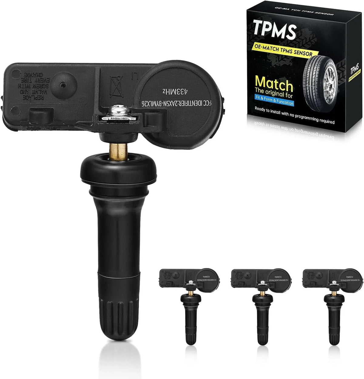 Set of 4 TPMS Tire Pressure Sensors for Fiat 500 (2016–2019)