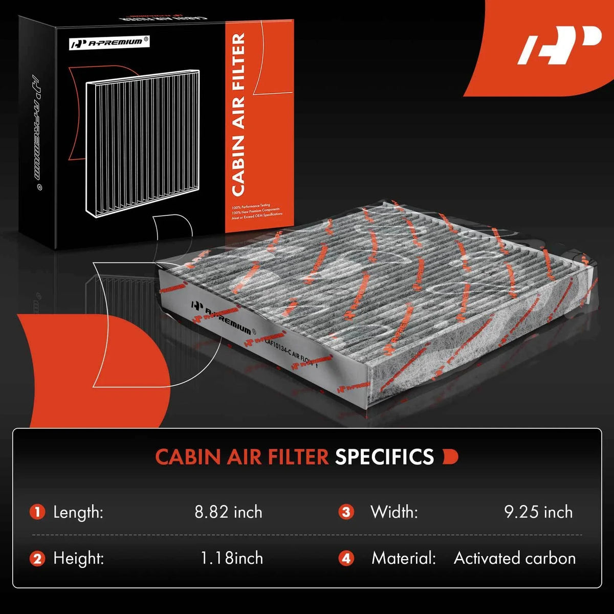 Cabin Air Filter with Activated Carbon & Engine Filter for Acura MDX 2014-2020