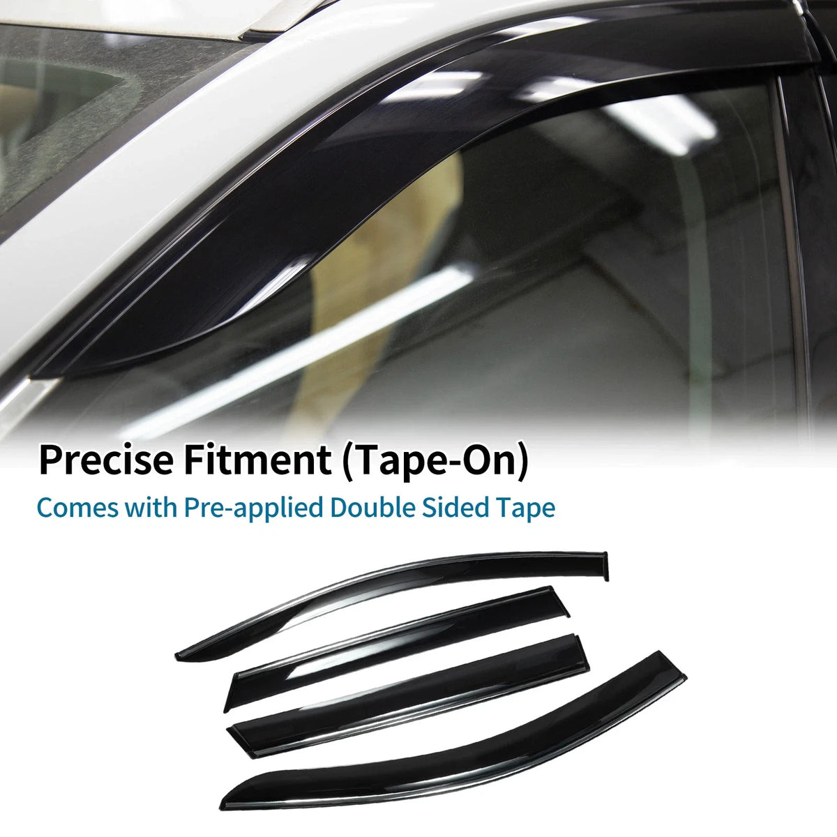 Set of 4 Window Deflectors for Kia Sorento (2016) - Black Vent Visors
