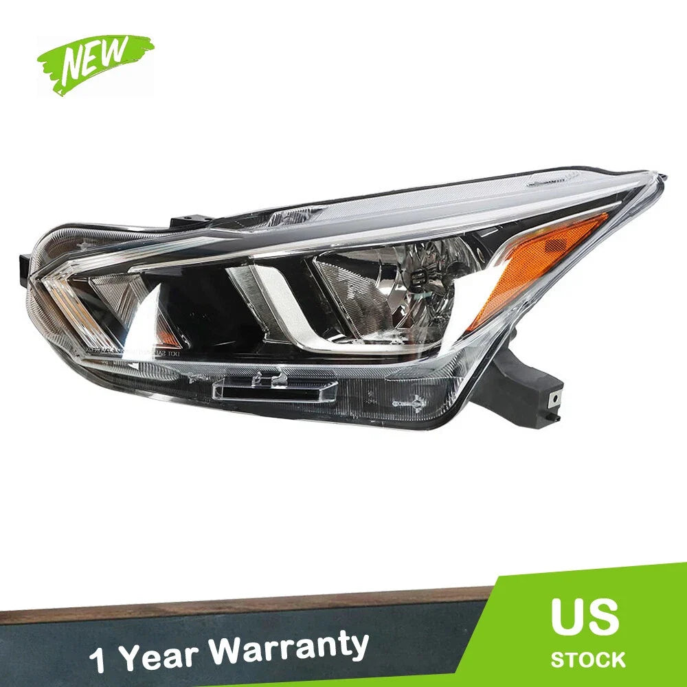 Replacement Headlight for Nissan Versa (2020–2021) Left Chrome Halogen Clear