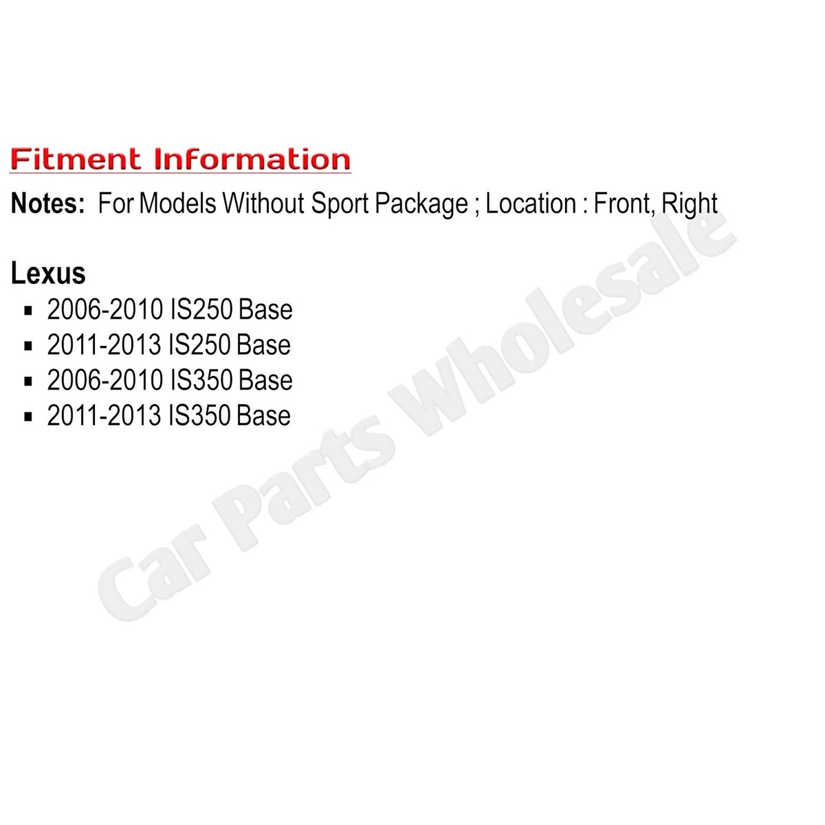 Fender for Lexus IS250 (2006–2013) Front Passenger Side