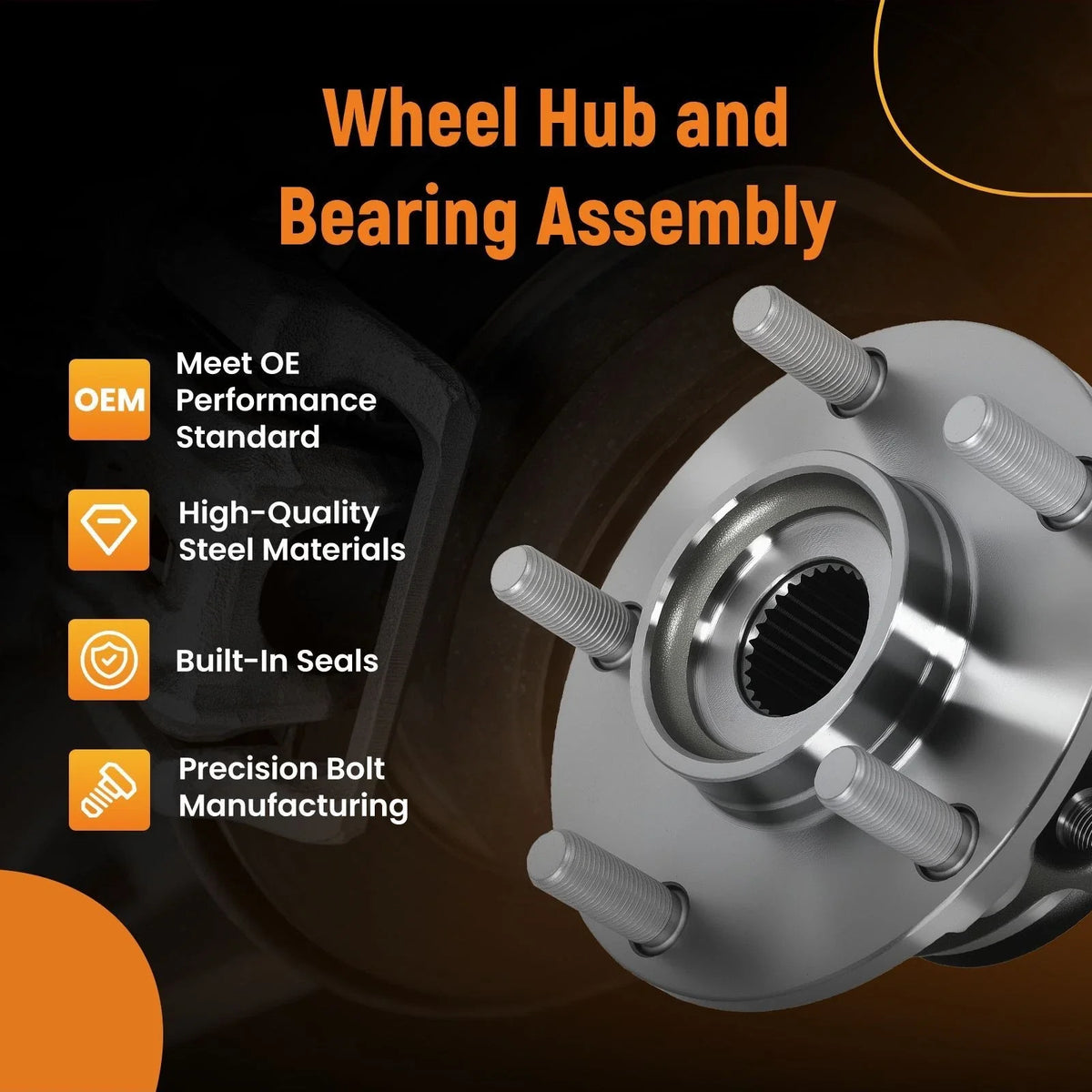 5 Bolt Hub & Bearing Assembly for Nissan Rogue 2008-2013 40202JG000 513298