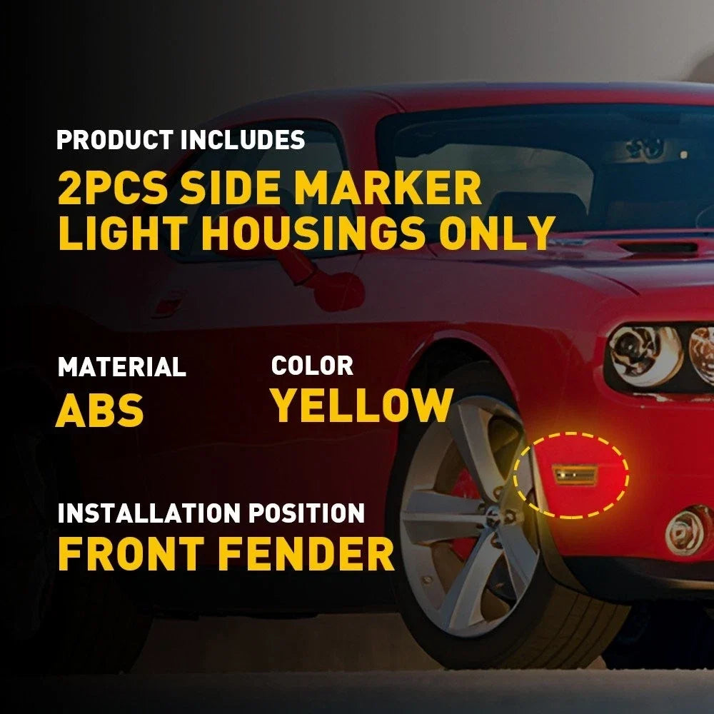Amber Side Marker Pair for Dodge Challenger Front Left Right 2008–2014
