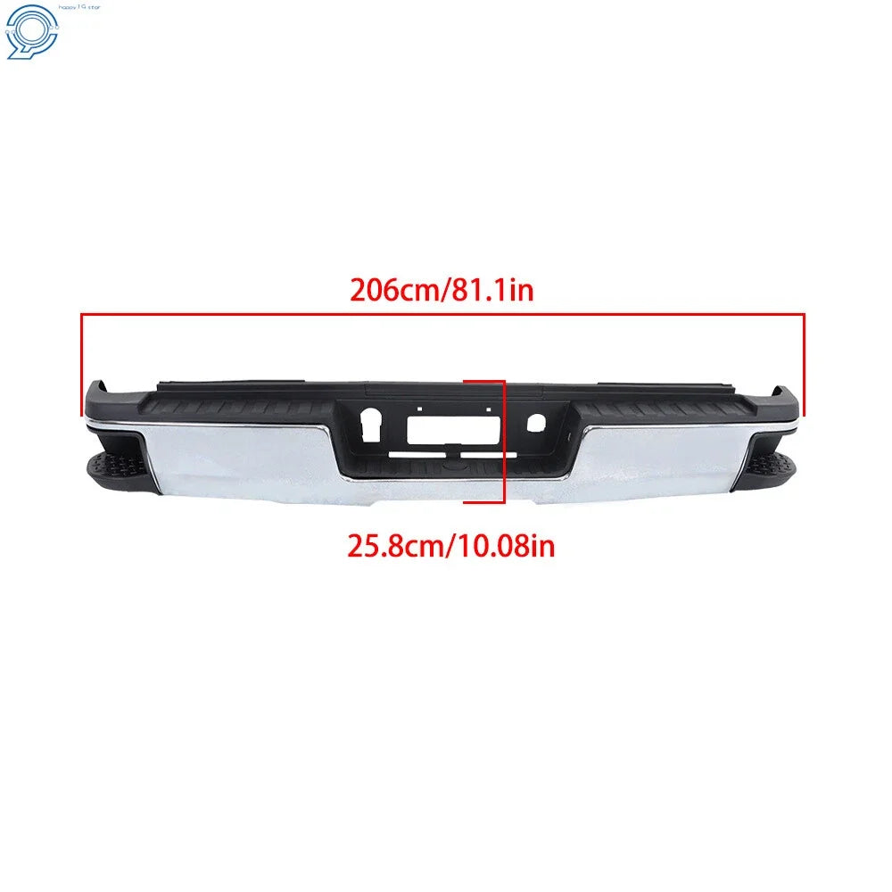Rear Bumper Assembly Chrome Steel for GMC Sierra Silverado 2500HD 2015-2019