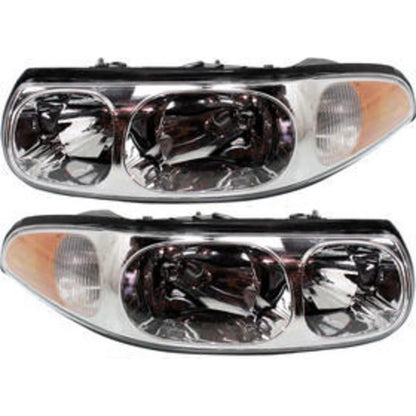 LH & RH Headlight for Buick LeSabre (2000–2005) Halogen w/ Bulbs