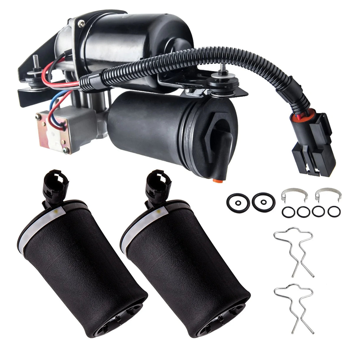 Compressor Pump & Rear Air Suspension Bags for Lincoln Town Car 1990-2011