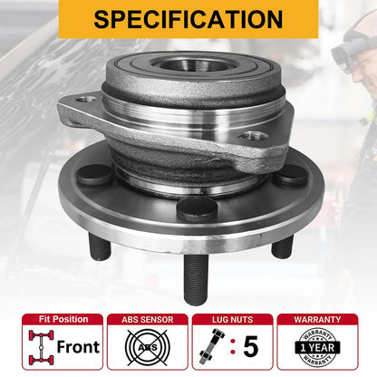 2X Front Wheel Bearings & Hubs Assembly 513084 for Jeep TJ (1997–1999)