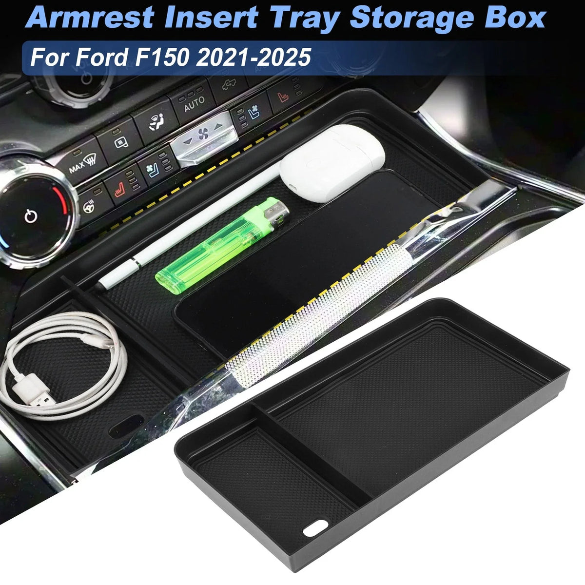 1PC Center Console Storage Tray Organizer for Ford F150 (2021–2025)
