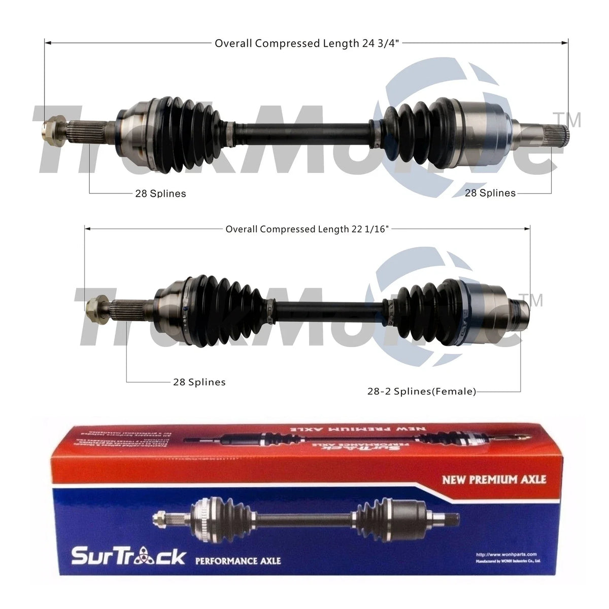 Set of 2 Front CV Axle Shafts for Mazda 3 (2012–2013)